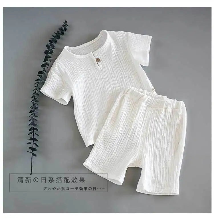 2 Pcs Boys Girls Clothing Sets 2021 Summer Baby Girls Clothes Cotton And Linen Retro Kids Children Clothes Suits 12M-8 Yrs - Clikcy