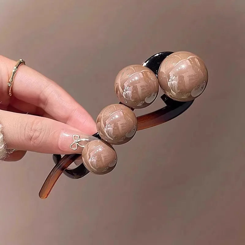 Elegant Pearls Twist Hair Clip For Women Long Hair Holder Hairpin Barrette Sweet Hair Ornament Headband Fashion Hair Accessories - Clikcy