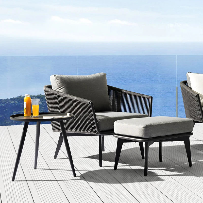 Modern Outdoor Rattan Garden Set, Aluminum Furniture - Clikcy