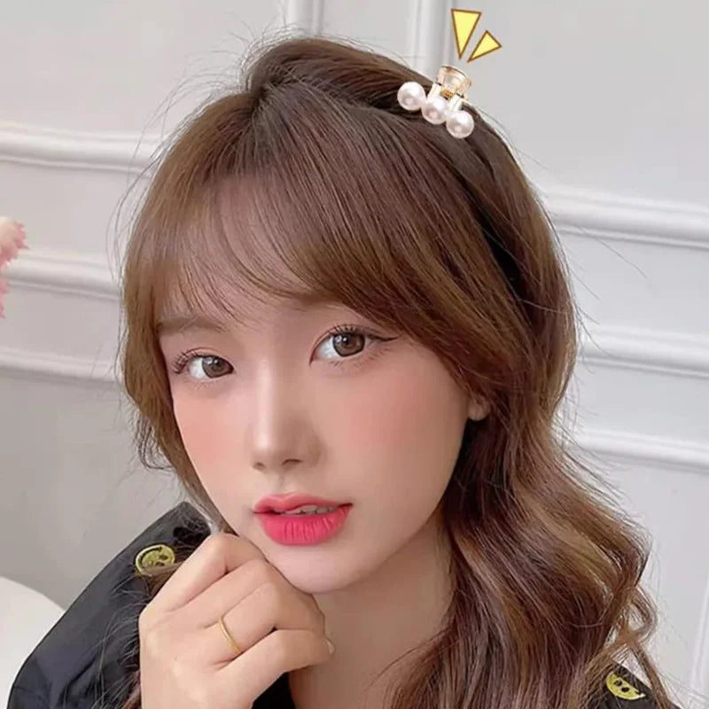 6/8/10PCS/Set Small Rhinestone Pearls Geometric Metal Hair Claws For Women Girls Sweet Mini Hair Clips Hairpins Hair Accessories - Clikcy