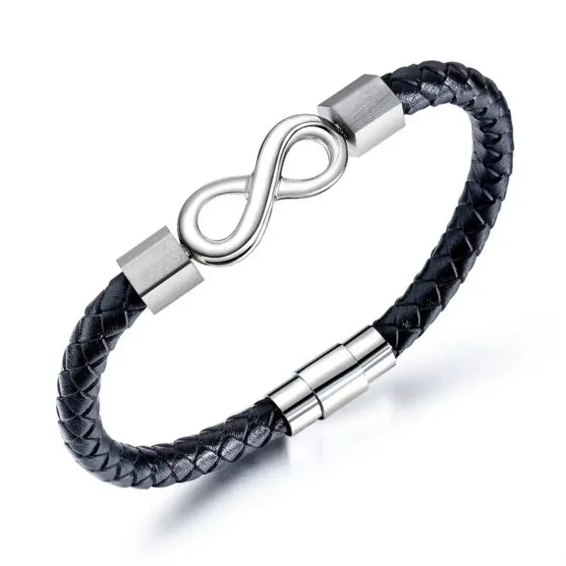 Classic Black Multilayer Leather Bracelet Men Casual Punk Party Jewelry Male Hand Band Gift - Clikcy