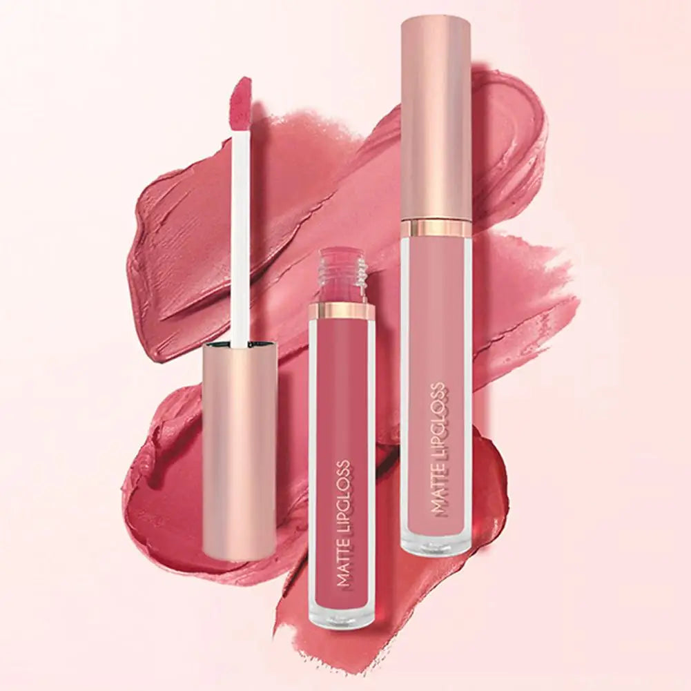 3Pcs Matte Liquid Lipstick Lip Makeup Kit Lip Gloss Lip Glaze Lip Mud Three Sets Of Velvet Mist Lipstick Non-fading - Clikcy