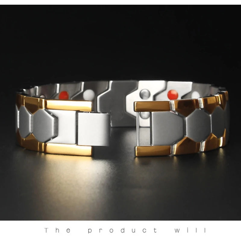 Charm bracelet Health Energy Bangle Arthritis Twisted Magnetic Exquisite Bracelet Male Gift Power Therapy Magnets Men Bracelet - Clikcy