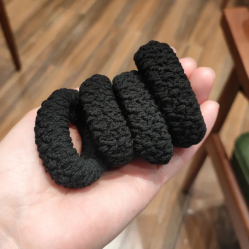 6PCS New Fashion Boutique Simple Thicken Ponytail Holders Rubber Band  Elastic Hair Bands Women Girls Hair Accessories Headwear - Clikcy