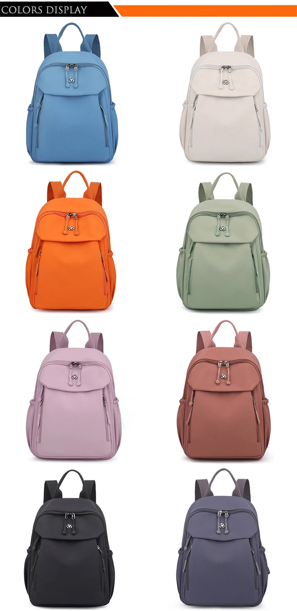 Waterproof Nylon Backpack Women Casual Simple Daypack Large Capacity Schoolbag for Girls Lightweight Back Pack Ladies Travel Bag - Clikcy