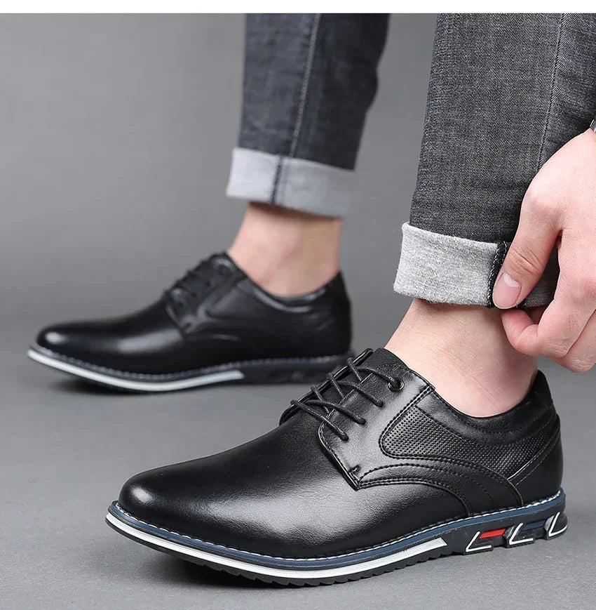 Men's Casual Leather Shoe Spring 2024 Men's Shoes Comfortable Silp on Work Shoes Male Soft Non-slip Loafers Summer Flat Shoe