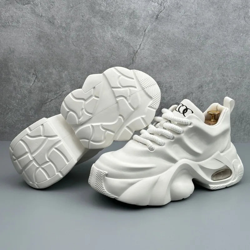 Men Shoes Designer Luxury Casual Sneakers Breathable Platform Shoes for Men Fashion Height Increasing Comfortable Non-slip Shoes - Clikcy