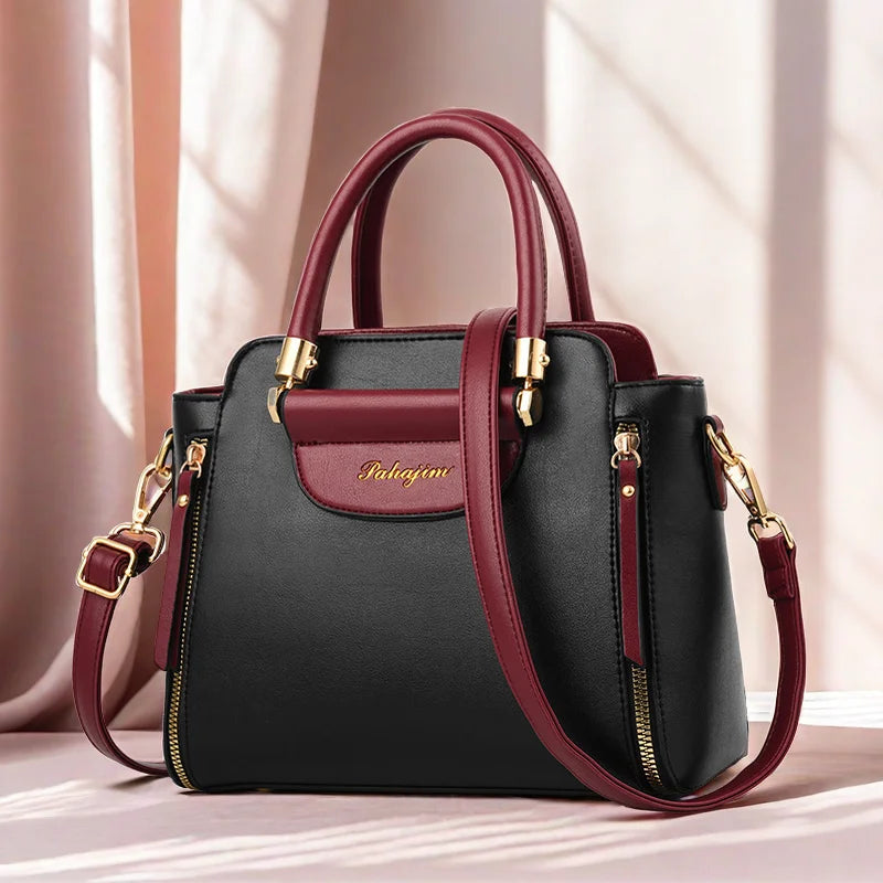 Women's bag 2025 new fashion women's bags hit color hand-held  bag Europeand the United States all-match shoulder messenger bag - Clikcy