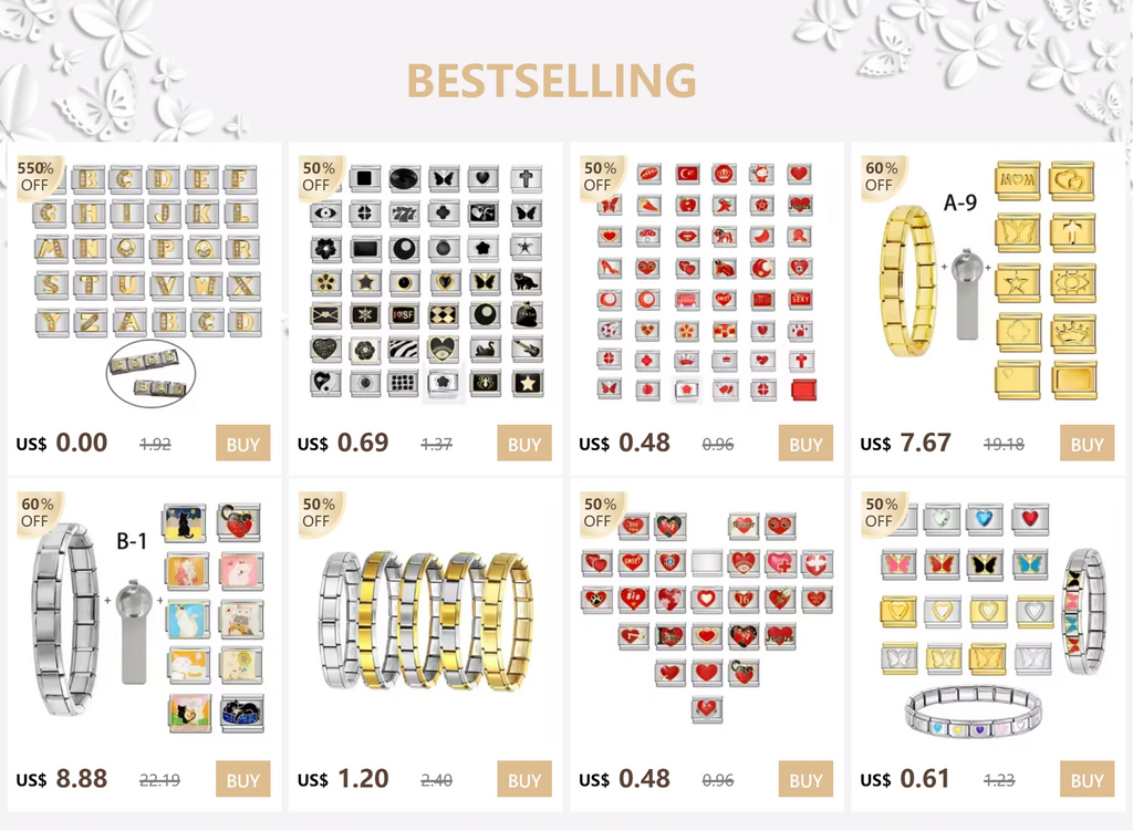 Simple DIY Making Beads Basic Multifunctional Hanging Italian Charm Link Fit 9mm Stainless Steel Bracelet hook Jewelry Wholesale - Clikcy