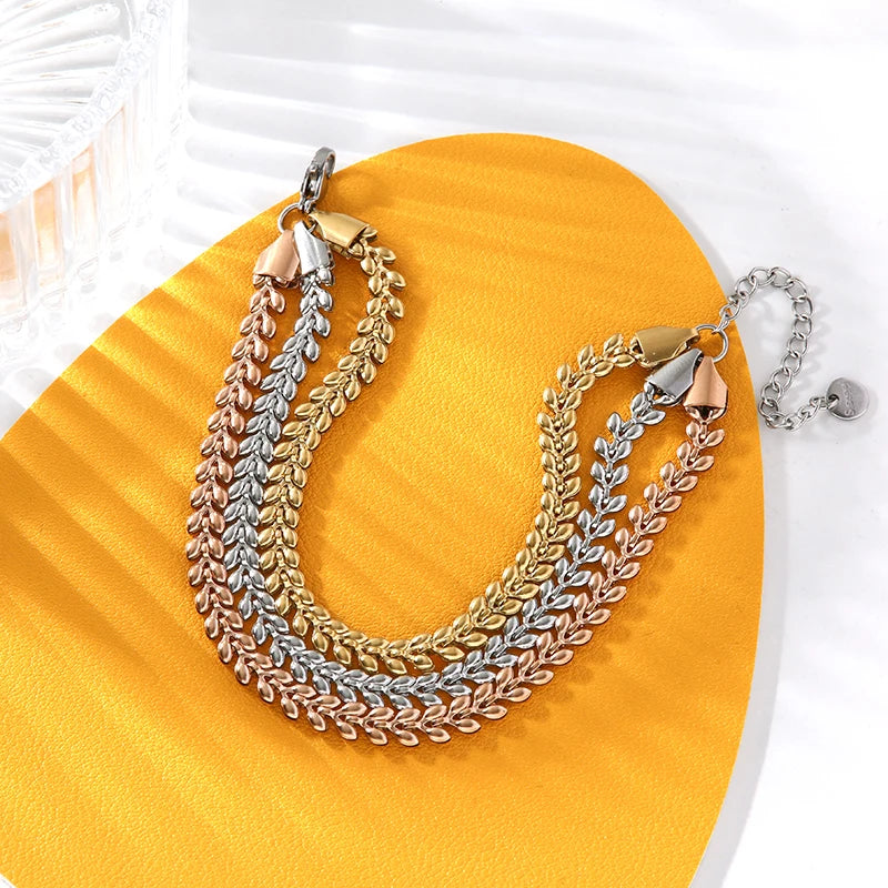 EILIECK 316L Stainless Steel Gold Color Bangles Bracelet For Women New Trendy Wrist Chain Waterproof Jewelry Gift Party Bijoux - Clikcy