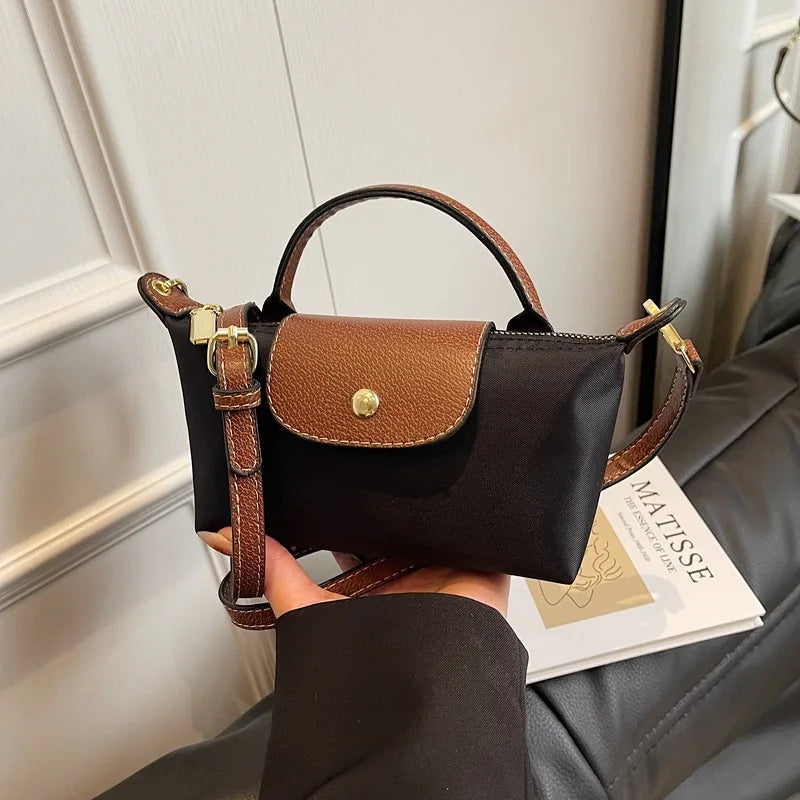 2025 summer lightweight shoulder crossbody bag, fashionable women's bag, plaid canvas, personalized and versatile dumpling bag