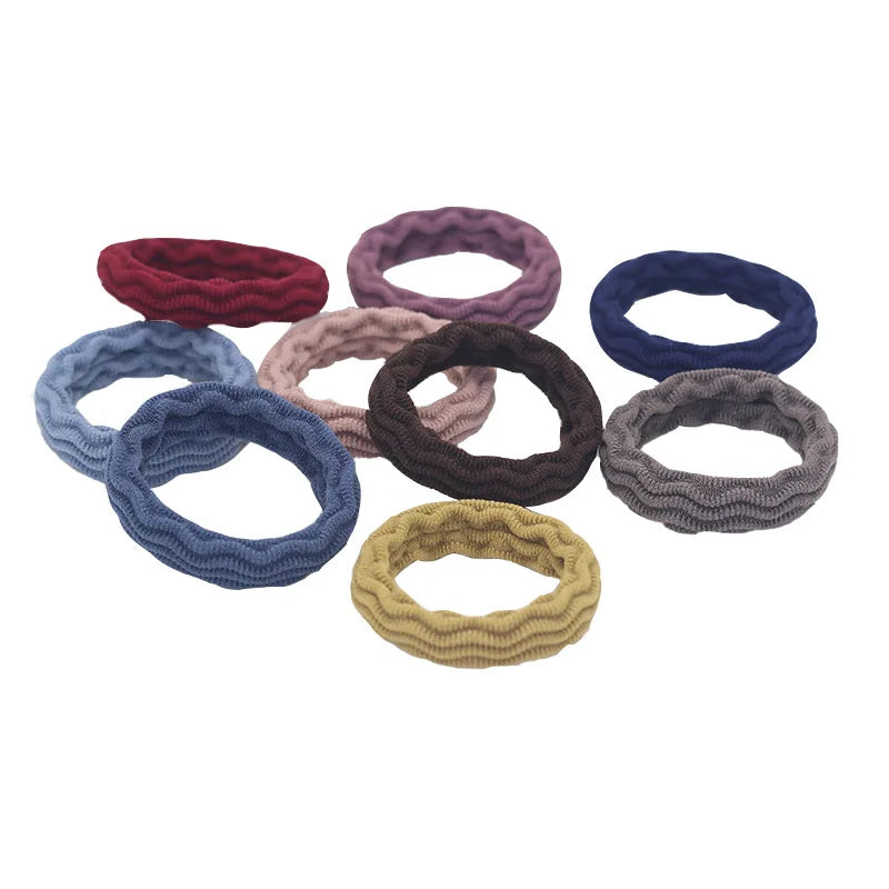 20PCS High Elasticity Fashion Hair Rope High Elasticity Jacquard Pattern Hair Ring Fashion Women's Headband Hair Accessories - Clikcy