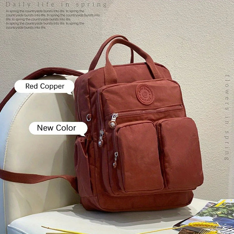 Large Capacity Backpack for Women Multi-pockets Nylon Women's Bag Causal Waterproof School Bags Laptop Backpack Stylish Backpack