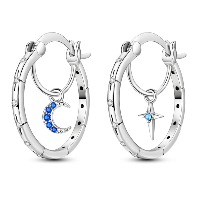 Original 925 Sterling Silver Women Hoop Earrings High Quality Shine Zircon U Shaped Classic Style Earring For Women Jewelry Gift