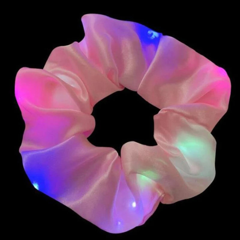 1/10pcs LED Hair Scrunchy Girl Women Light Up Hair Bands Birthday Party Hair Ties Glowing Scrunchies Headwear Hair Accessories - Clikcy