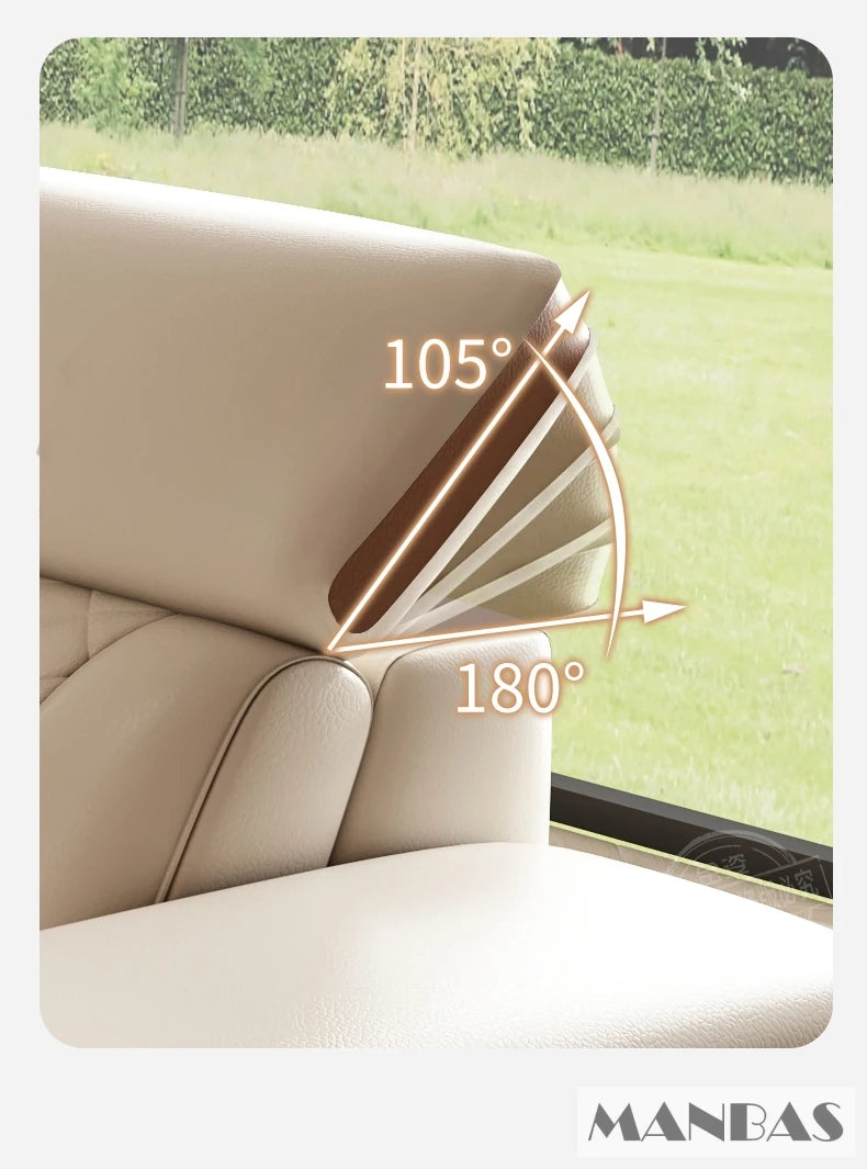 MINGDIBAO Premium Italian Genuine Leather Sofa Set for Living Room with Adjustable Headrests, Bluetooth Speaker, Wireless Charge - Clikcy