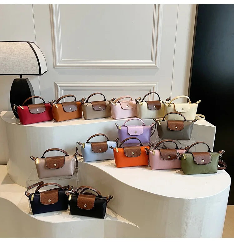 2025 summer lightweight shoulder crossbody bag, fashionable women's bag, plaid canvas, personalized and versatile dumpling bag - Clikcy