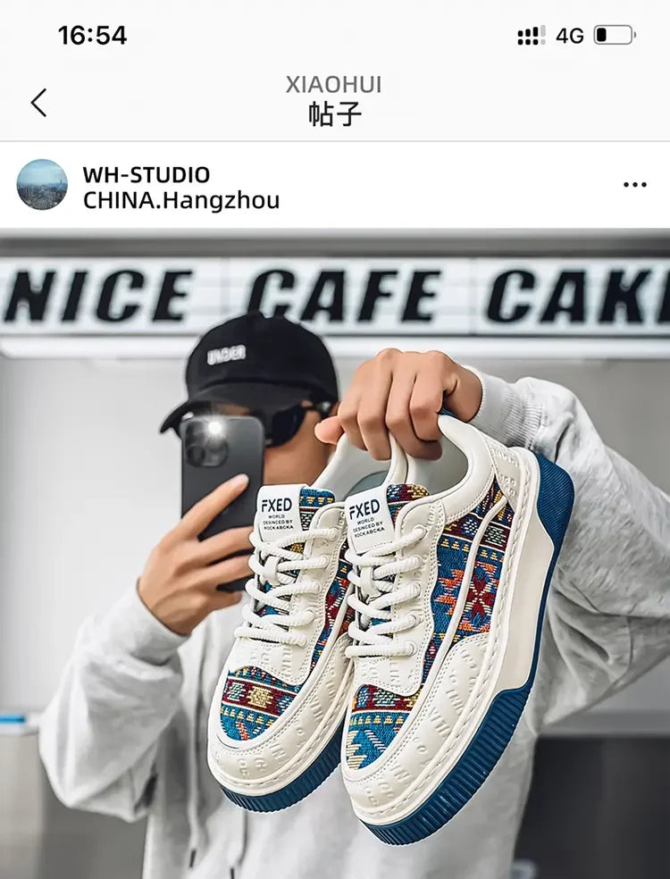 Men's Shoes 2025 New Trend Printed Fashion Shoes All Kinds of High Sense Board Shoes Daily Wear Street Casual Shoes - Clikcy