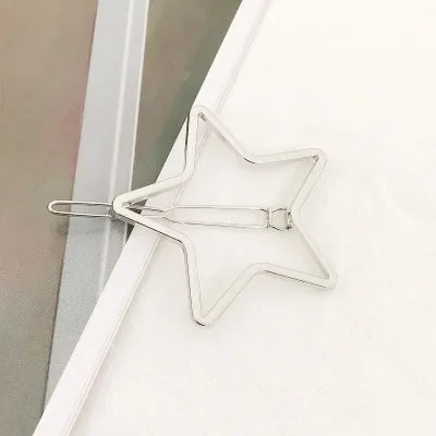 20240Fashion Woman Hair Accessories Triangle Hair Clip Pin Metal Geometric Alloy Moon Circle Hairgrip Barrette Girls Headwear