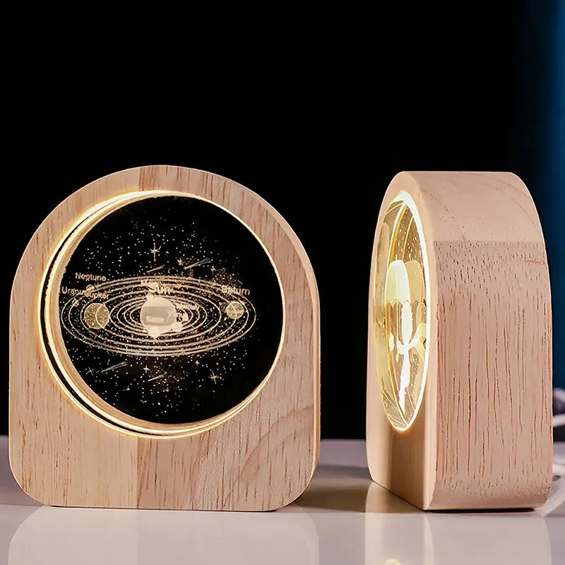 3D Crystal Glass Craft Decoration Laser Engraved Solar System astronomy Valentine's Day gift Birthday Gift Desktop Decoration - Clikcy