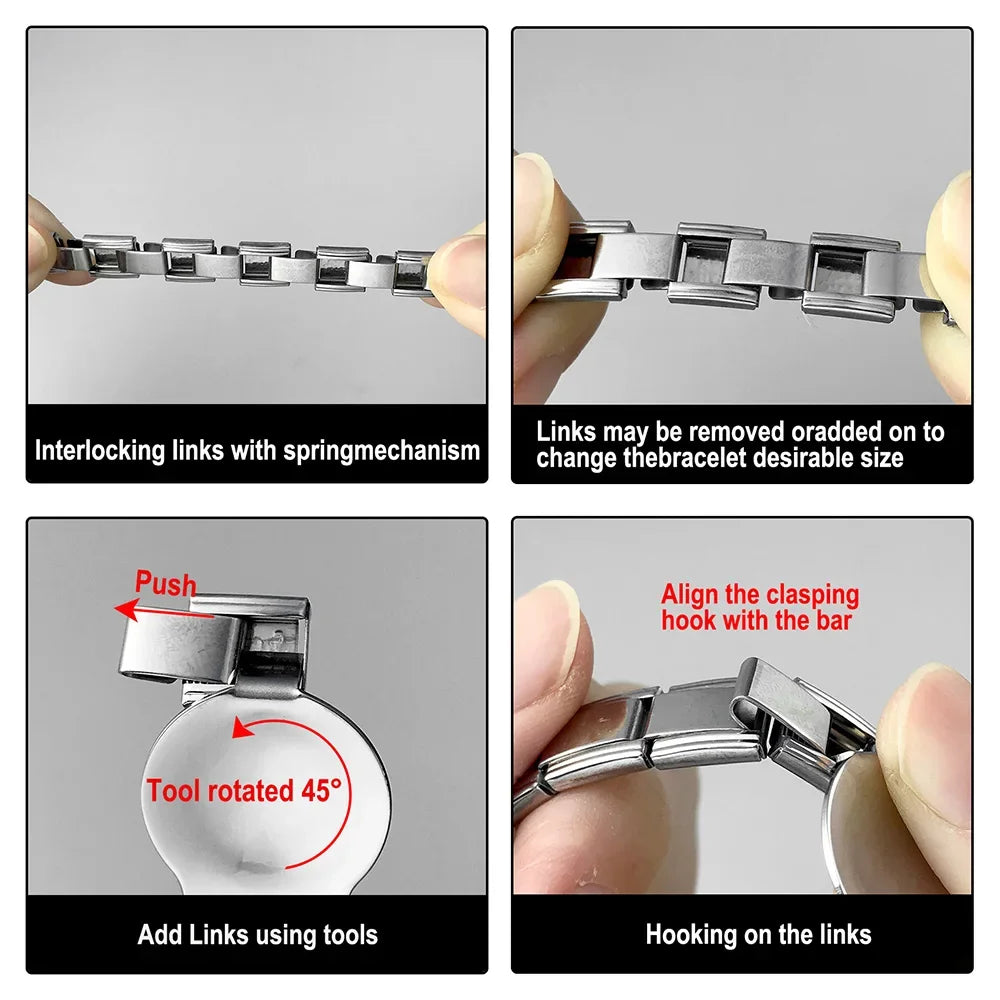 Simple DIY Making Beads Basic Multifunctional Hanging Italian Charm Link Fit 9mm Stainless Steel Bracelet hook Jewelry Wholesale - Clikcy