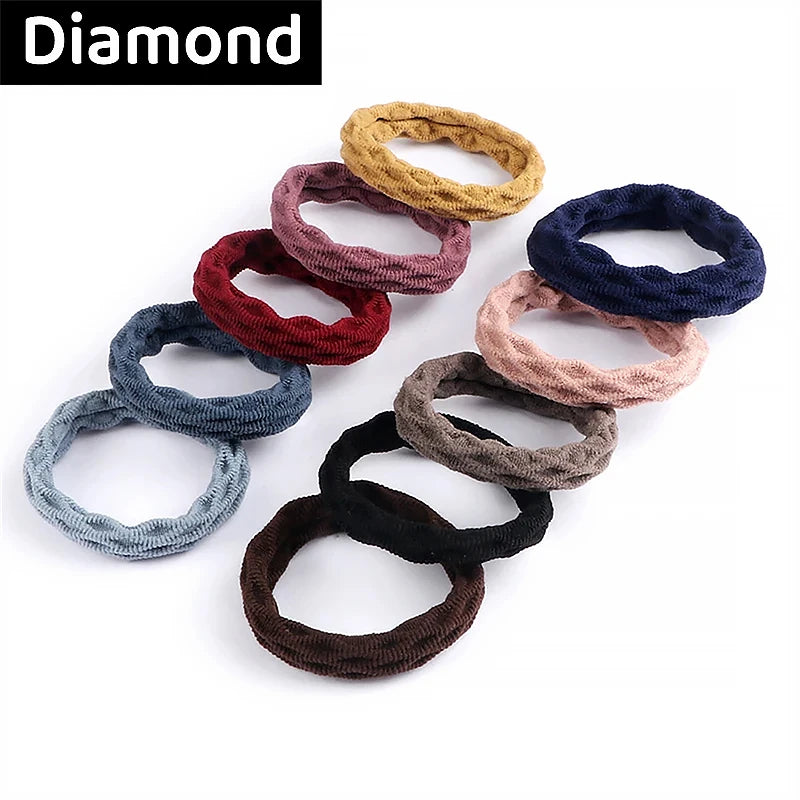 10PCS Women Girls Simple Basic Elastic Hair Bands Ties Scrunchie Ponytail Holder Rubber Bands Fashion Headband Hair Accessories