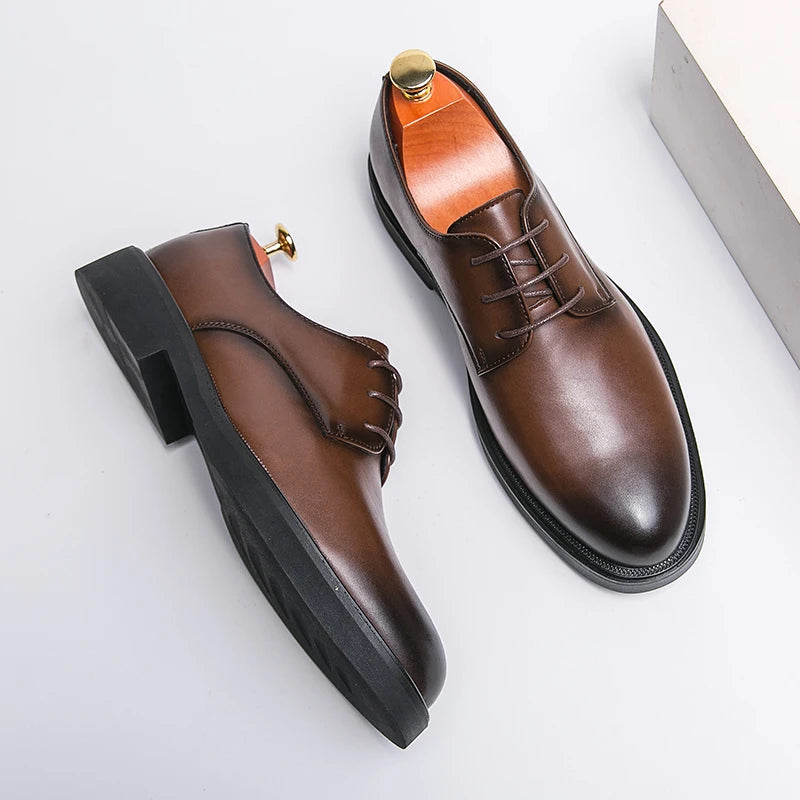 Classic Italy Pointed Toe Leather Shoes Men Luxury Oxfords Business Formal Office Men Shoes Boos Dress Men Black Wedding Shoes - Clikcy