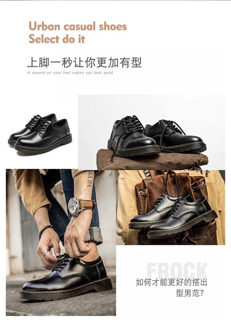 Autumn Classic Luxury Leather Shoes Men Casual Business Oxford Shoes Men Tooling Shoes Men Designer Black Formal Shoes For Men