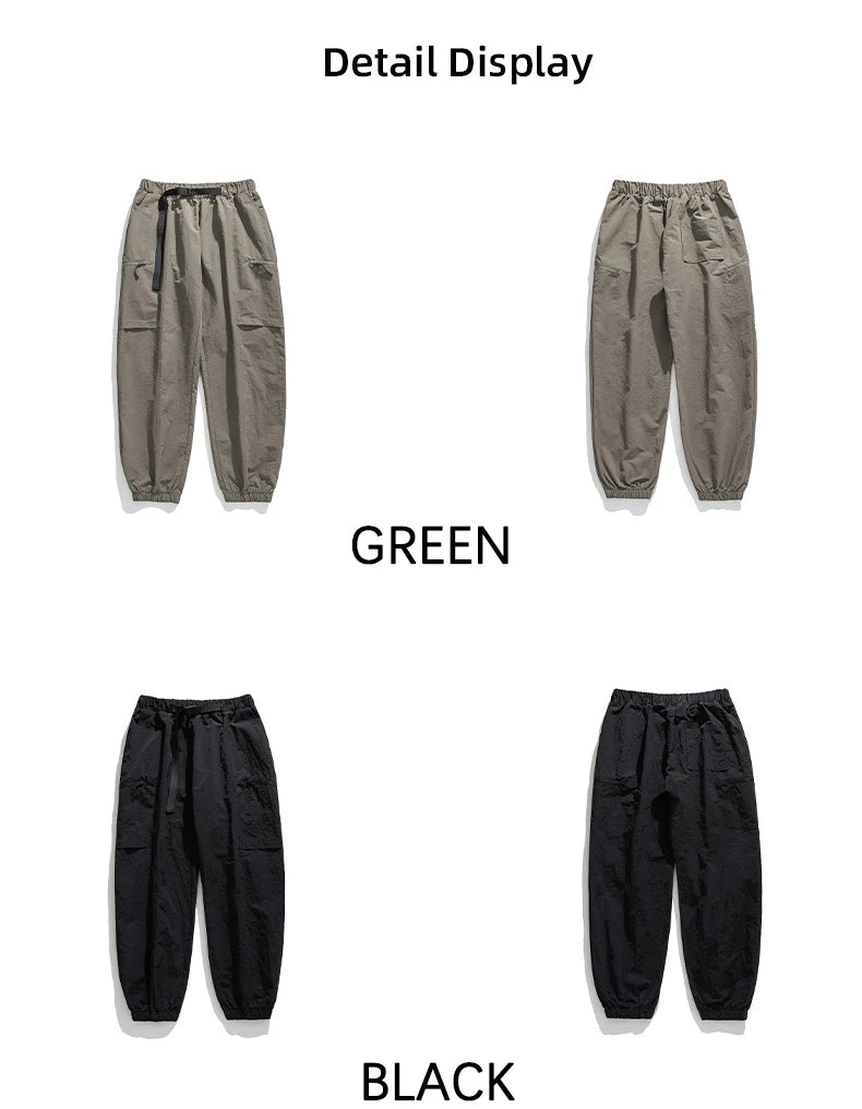 TFETTERS Autumn Men Cargo Pants 2025 Multi Pocket Waterproof Solid Color Casual Pants 100% Nylon Outdoors Tourism Men Clothes - Clikcy