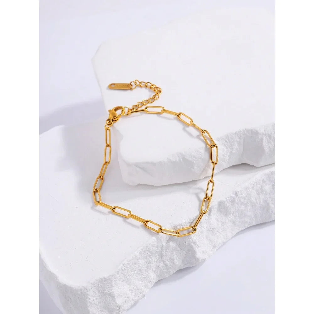 1 Piece Of Simple Casual Fashion Stainless Steel Round Snake Flat Snake Bracelet Is Suitable For Daily Wear, Gifts For Couples - Clikcy