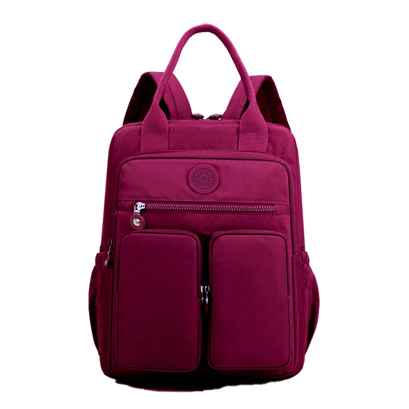 Multi-pocket Nylon School Backpack Casual Women's Backpack Lightweight Large Capacity School Bag Large Capacity Travel Backpack