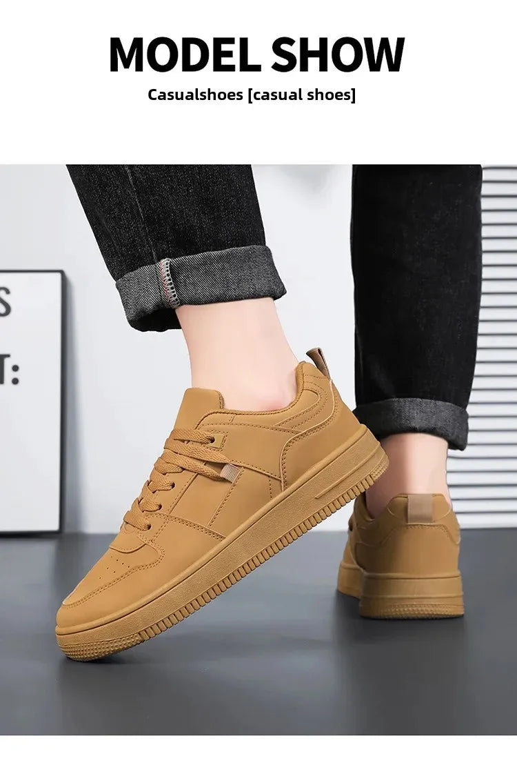Men's Breathable Spring Summer Casual Shoes Student Fashion All-Match Lightweight Sporty Board Shoes Comfortable Rubber Sole