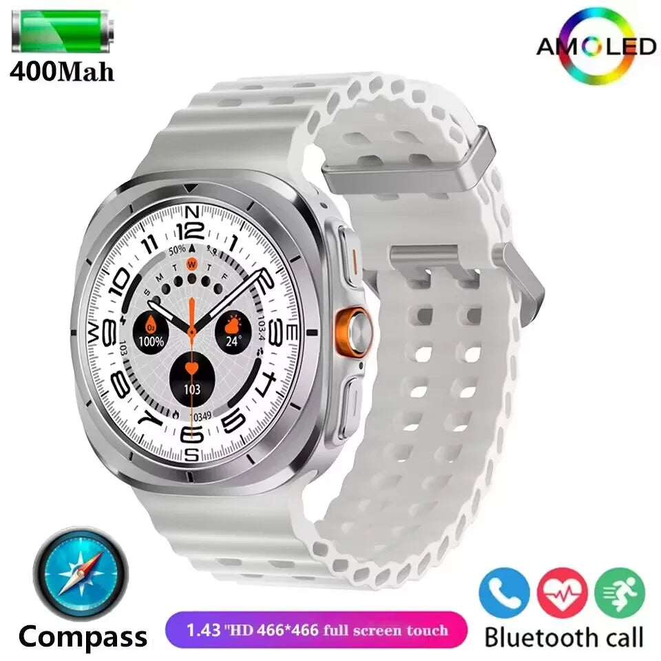 2025 Watch 7 Ultra 47mm Smart Watch IP68 Waterproof Bluetooth Call Compass Smartwatch for Men Women 1.43" AMOLED Screen SpO2 - Clikcy