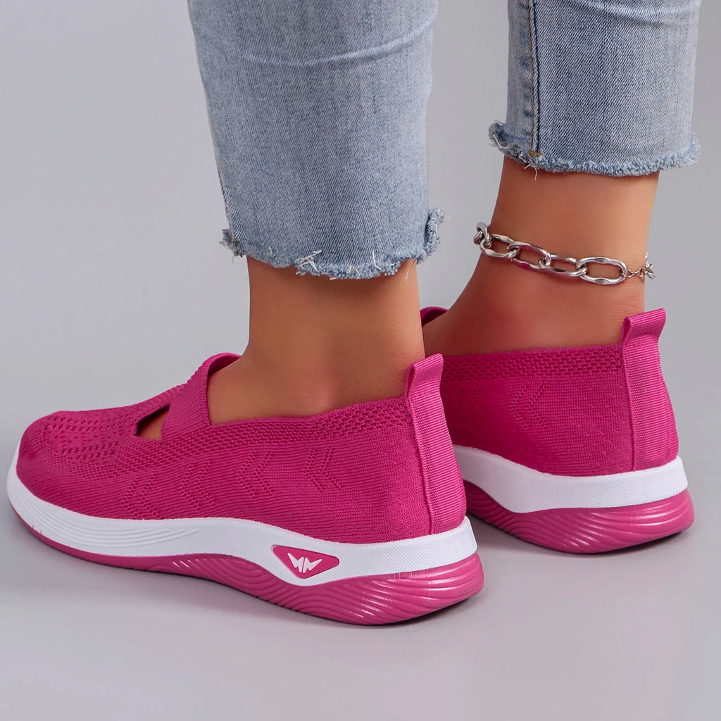 Spring new women's sports shoes, fashionable, breathable, lightweight, non-slip, wear-resistant, casual sports shoes, flat shoes - Clikcy