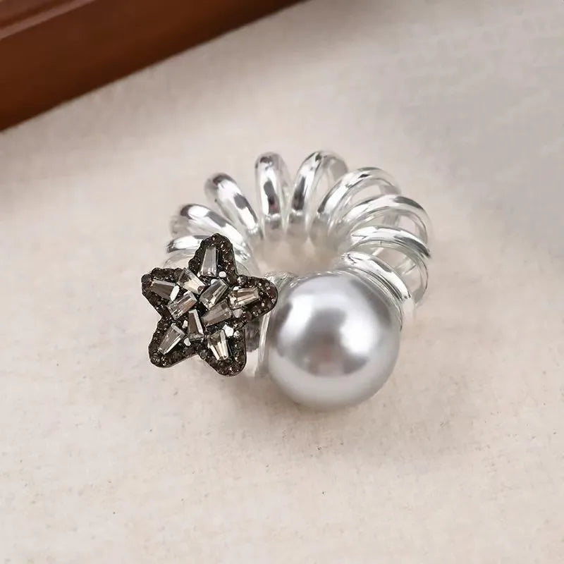 rope adult telephone cable ring Rabbit Cute Hair Ring Large Frosted Adult Hair Tie  head ring Children's telephone hephone Cable