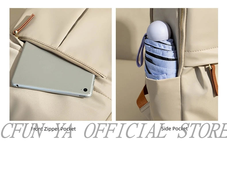 CFUN YA Luxury  2024 Summer Trend Women Backpack 14 Inch Laptop Bag Pack Travel Student Schoolbag Teen Girls Bookbag рюкзак женс - Clikcy