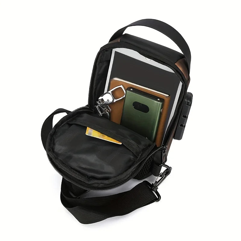 Stylish Men's Sling Bag - Durable Oxford Fabric, Crossbody Chest Pack with Phone Pocket, Zip Closure for Daily Commute - Clikcy