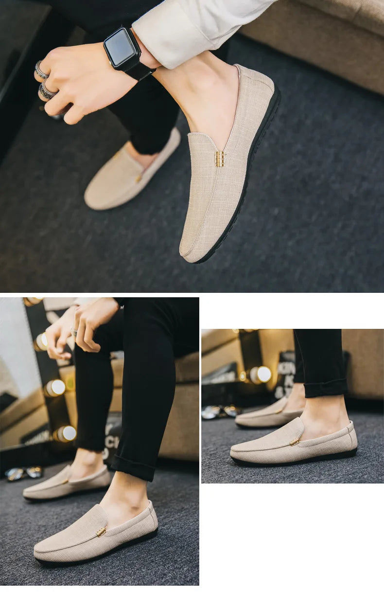 Black Loafers for Men Soft Bottom Casual Shoes Classic Comfort Moccasins Shoes Man Flat Driving Shoes Light Male Walking Sneaker
