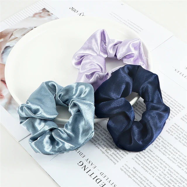 3Pcs/Lot Korean Printing Large Hair Bands For Women Girl Elastic Hair Ring Fashion Scrunchies Dating Party Headdress Accessories