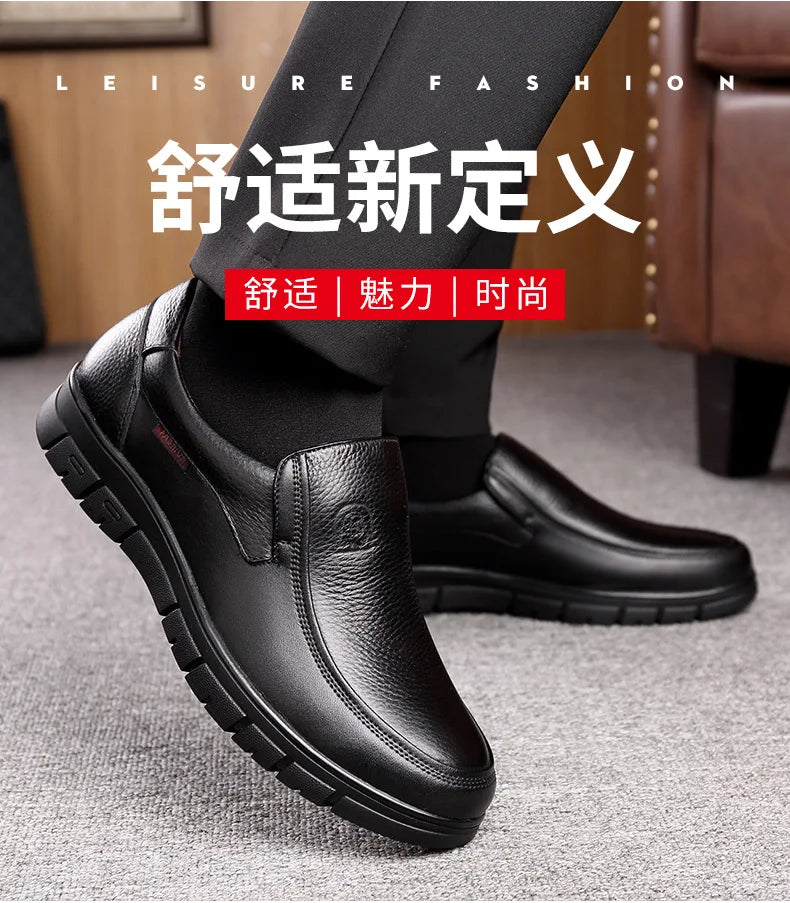 New Genuine Leather Handmade Shoes Casual Shoes For Men Flat Platform Walking Shoe Outdoor Footwear Loafers Breathable Sneakers - Clikcy