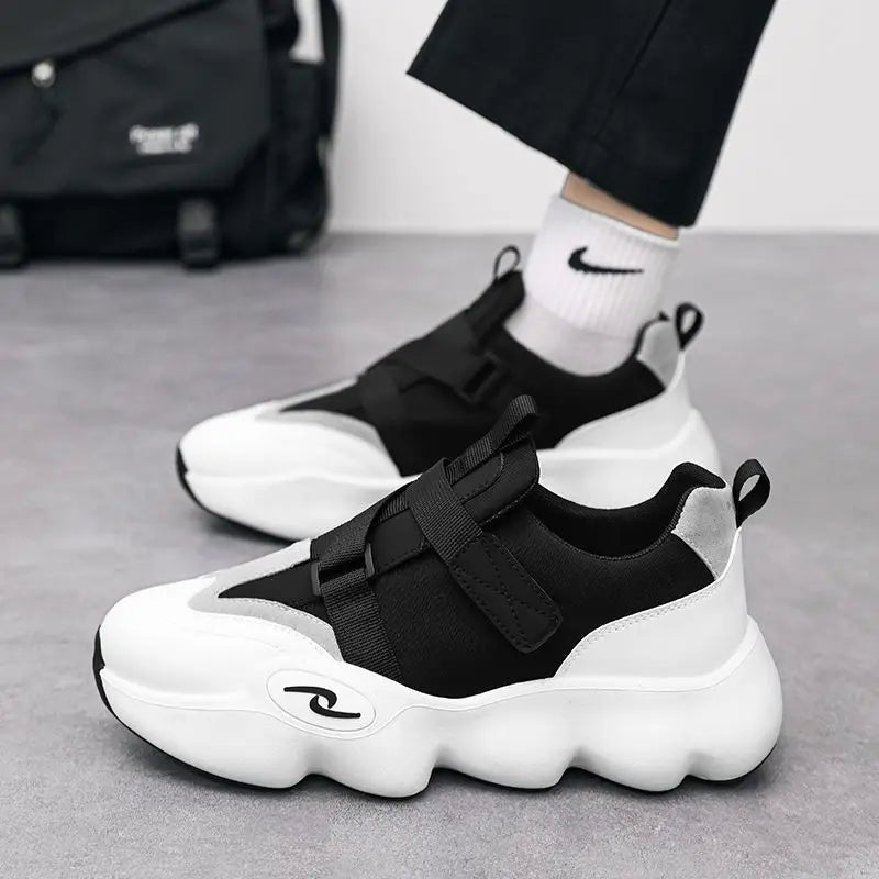 Summer Cool Man Shoes 2024 New Fashion Black Platform Sneakers Chunky Shoes Casual Y2k Trainers for Men