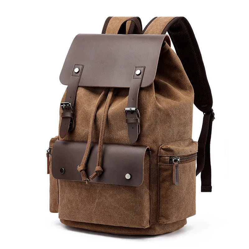 NEW Men's Backpack Vintage Canvas Backpack School Bag Men's Travel Bags Large Capacity Backpack Laptop Backpack Bag High Qualit - Clikcy