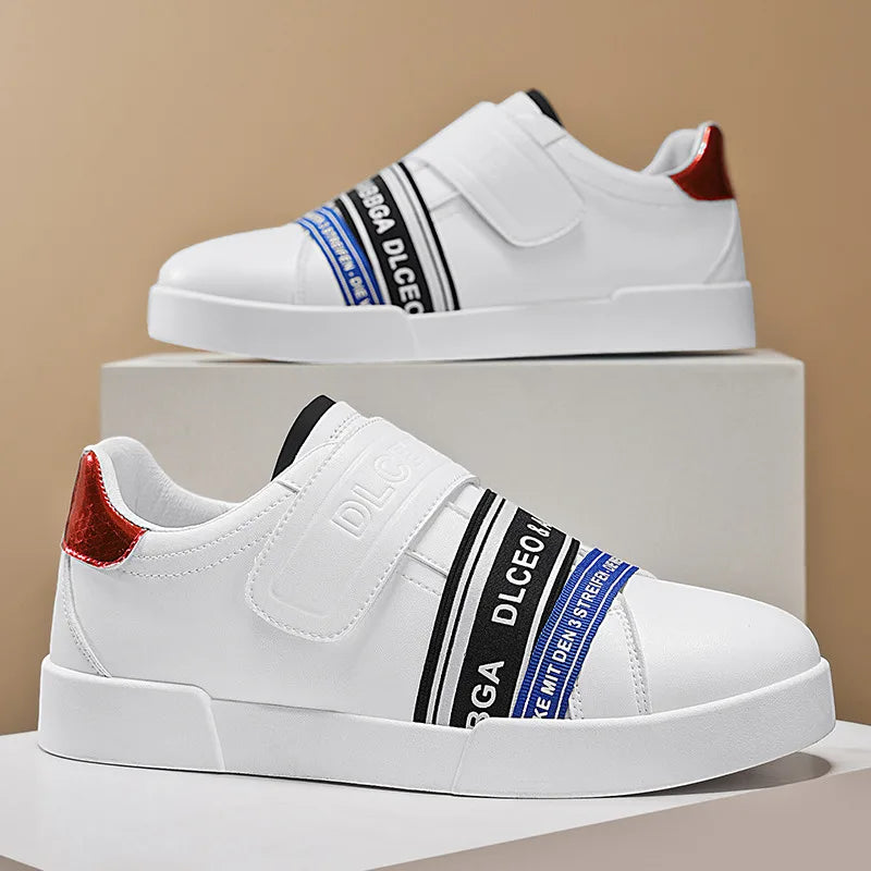 New Spring Trendy Sneakers Men Low Cut Leather Men’s Skateboard Shoes Comfy Platform Vulcanize Shoes For Men zapatos para hombre - Clikcy