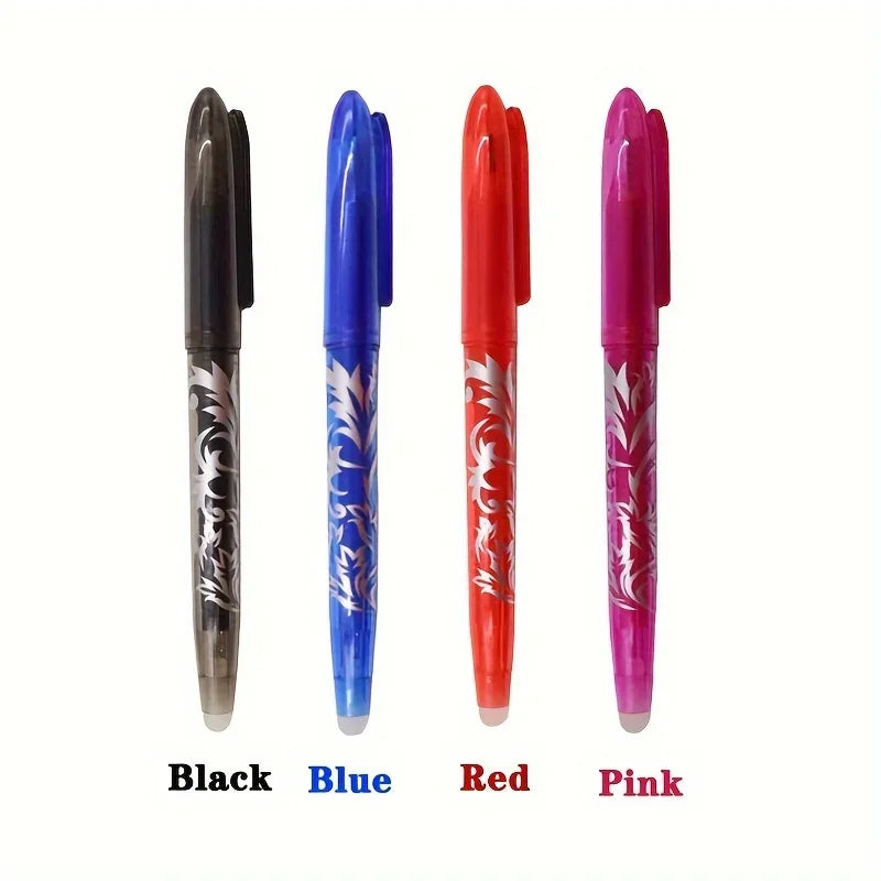 8/4pcs Erasable Gel Pen  Multi-Color0.5mm Tip Painting Writing Drawing School Black Blue Red Pink Orange Green Purple Light Blue - Clikcy