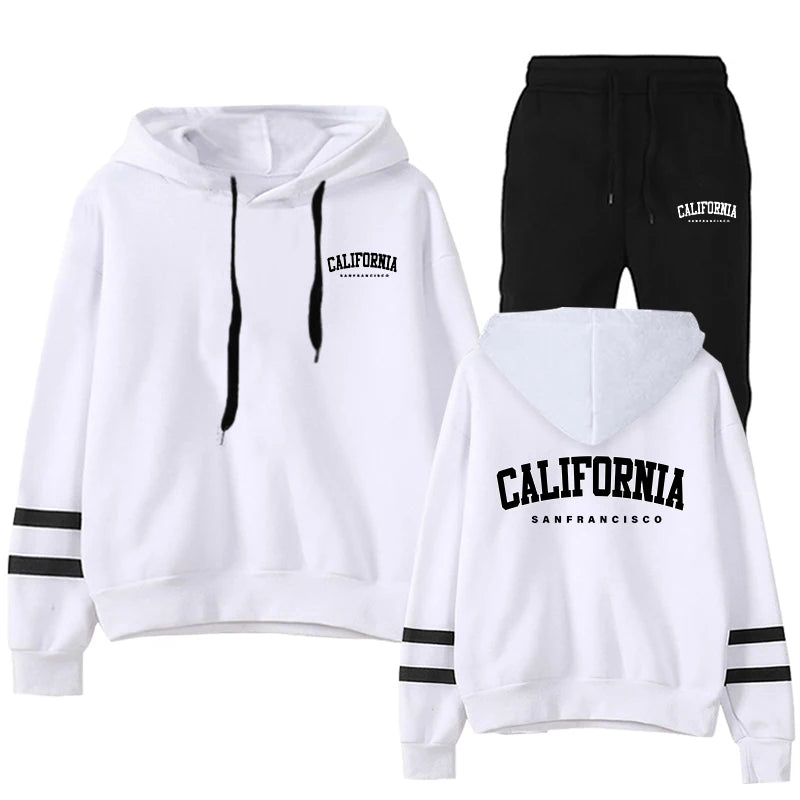 Hoodies Fashion Women's Tracksuit Stripe Quality Outdoors Sport Suit Jogging Casual Printing Daily Hot Sale Sweatshirt Pullovers - Clikcy