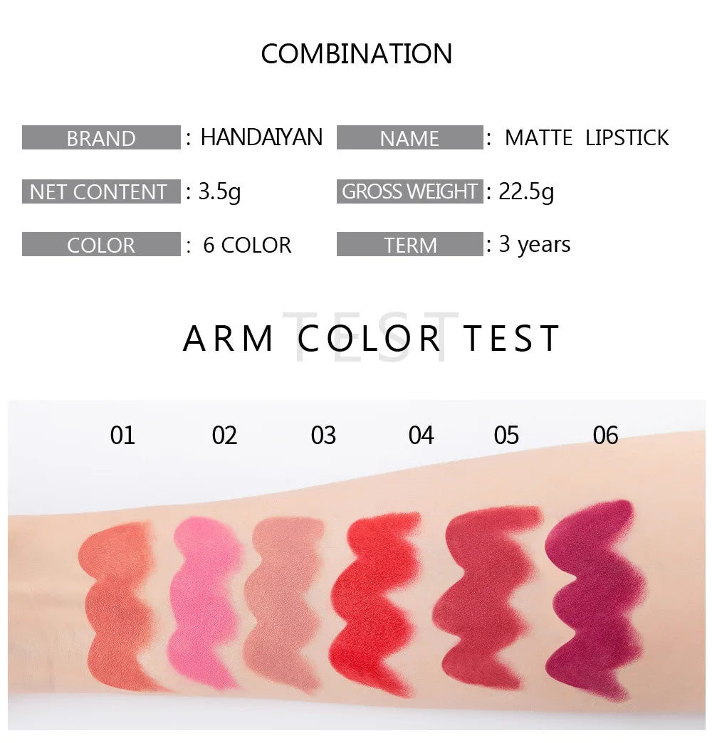 Nude Matte Lipstick Velvet Lipsticks Waterproof Long Lasting Non-stick Cup Lip Stick Not Fading Sexy Red Pink Makeup Cosmetics - Clikcy