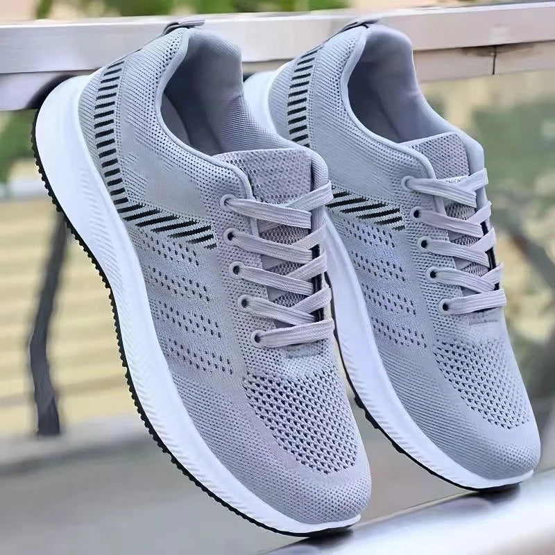 Men's casual light mesh sports shoes summer breathable cool running shoes fashion soft sole comfortable non slip male'ssneakers - Clikcy