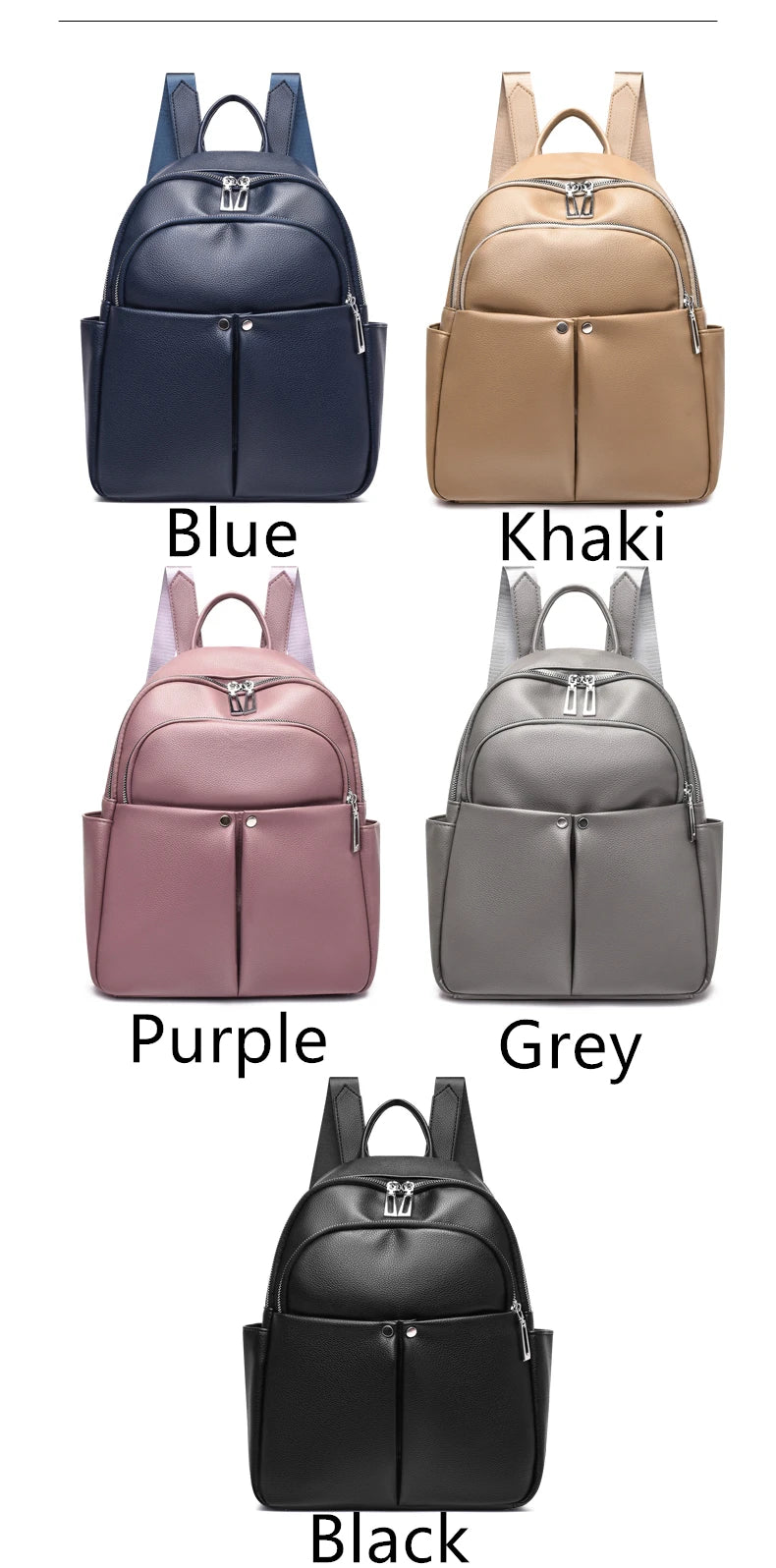 New High-quality Women's Backpack Travel Large Backpack PU Leather Handbag Schoolbag For Girls Women's bag Female Shoulder Back - Clikcy