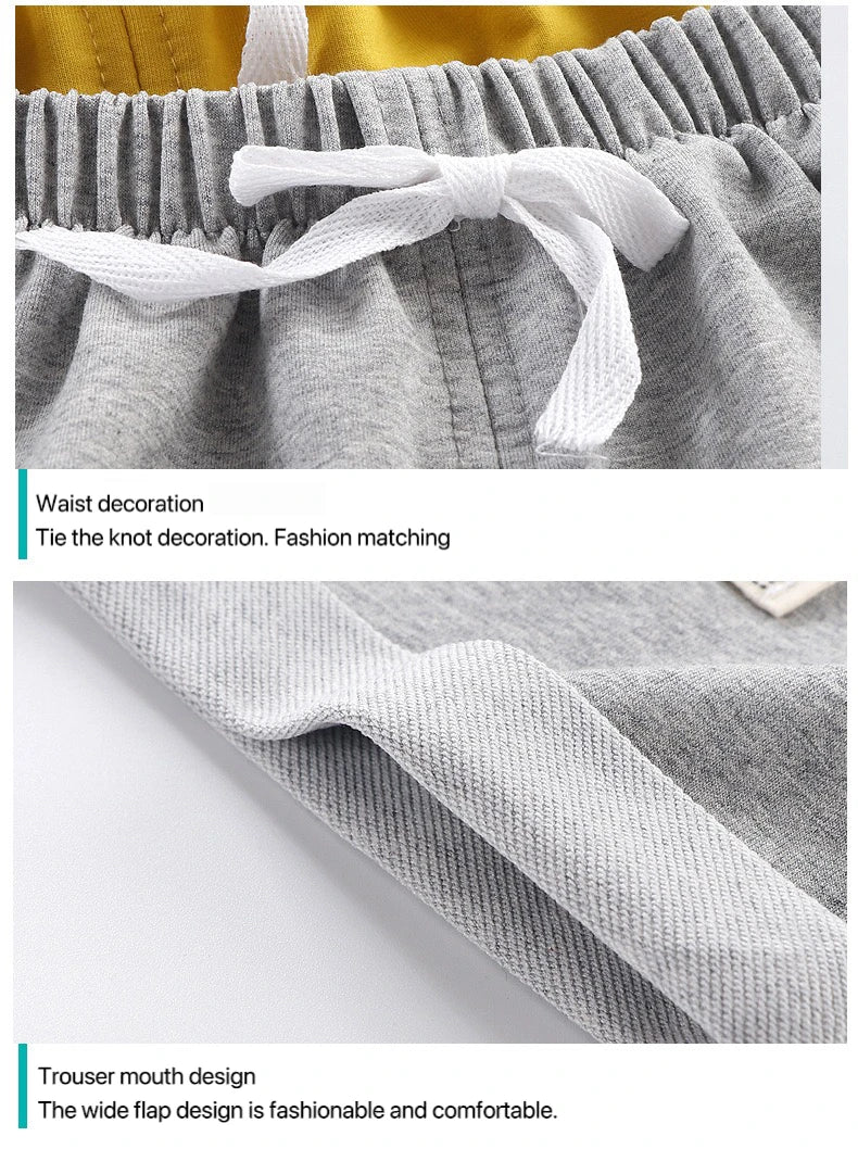 2pcs Cotton Summer Kids Shorts Boys Girls Solid Color Short Baby Cartoon Casual Pant Children Short Pant Sport Clothing Outwear - Clikcy