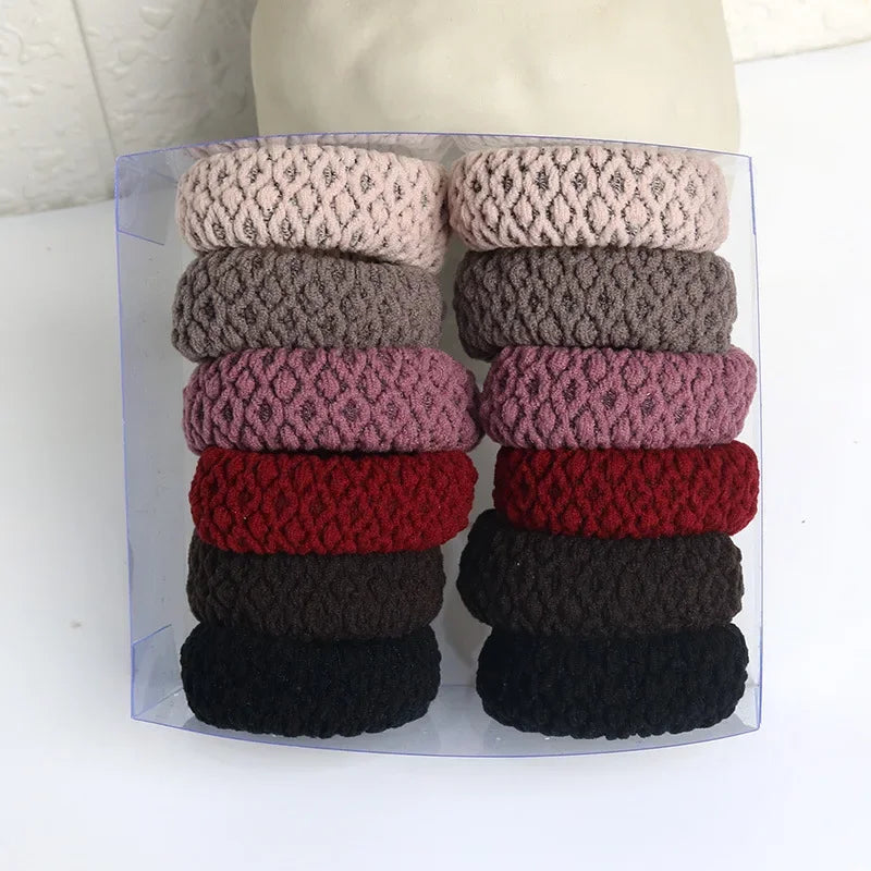 6PCS New Fashion Boutique Simple Thicken Ponytail Holders Rubber Band  Elastic Hair Bands Women Girls Hair Accessories Headwear - Clikcy